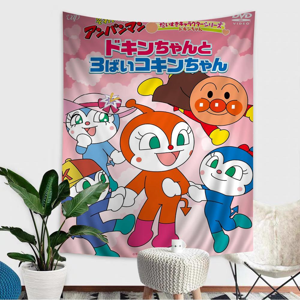 New Arrival Anpanman Printed Large Wall Tapestry Funny Hip Hop Bohemian Mandala Aesthetic Home Wall Decor