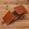 Genuine Leather Wallet, Snap-On Four-Fold Short Wallet, Men'S Short Wallet, Multi-Card Compartment, Multifunctional Two-Fold Wallet