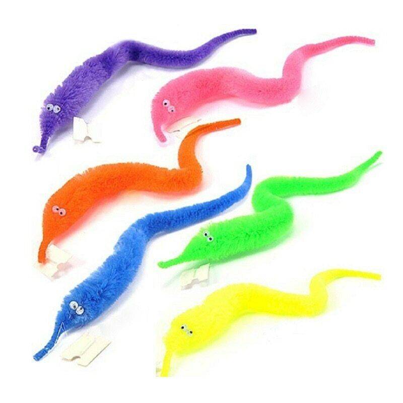 

6Pcs Magic Worm Plaything Worm On A String Fuzzy Worm Wiggly Worm Twisty Plaything Cat Wand Plaything Trick Toy Carnival Party Favor Present For Kids