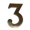 DOOR NUMBERS FROM 1 TO 9. 10cm. CHOOSE NUMBER AND FINISH. BRASS PLATED FINISH NUMBER THREE
