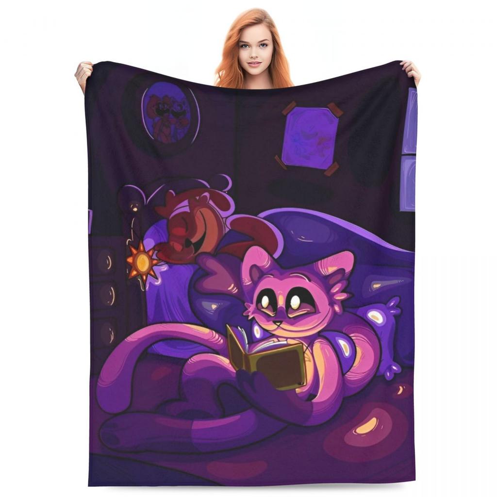 Catnap Knitted Blanket Velvet Cartoon Toy Ultra-Soft Throw Blanket for Airplane Travel Bed Rug