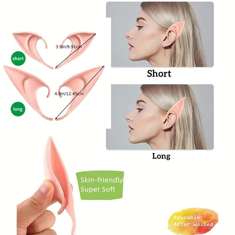 Cosplay Angel Elf Ears Silicone Fairy Vampire Ear DIY Themed Party Costume Accessories Halloween Christmas Decor Photo Props