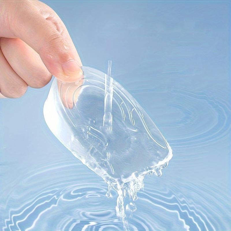 1 Pair Silicone Transparent Heel Lift Insoles - Invisible Arch Support Pads for Women, Adjustable Height Comfortable Half Insoles for Shoes