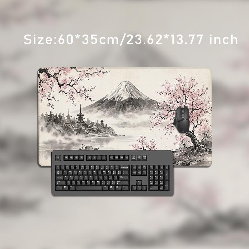 Mouse Pad Japanese Sakura Fuji Landscape Gaming Printon Demand Large Mousepad XXL Playmat Non-Slip Soft Office Mouse Mats