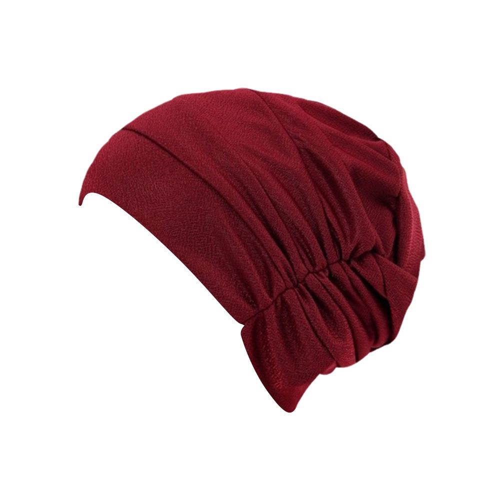 Comfortable Vintage Hijab Caps Elastic Soft Polyester Islamic Headband Breathable Wrap Style Cancer Chemo Hat Hair Loss