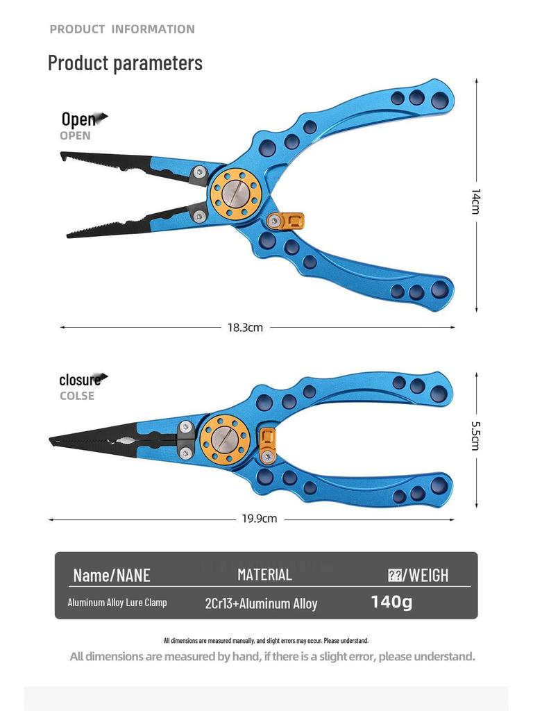 New Multifunctional Stainless Steel Fishing Pliers: Line Cutter, Fish Controller, Lead Foil Cutter, and Special Lure Pliers.