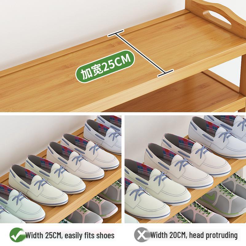 Economical Bamboo Shoe Rack for Home Entrance, Stylish Multi-layer Indoor Storage Cabinet