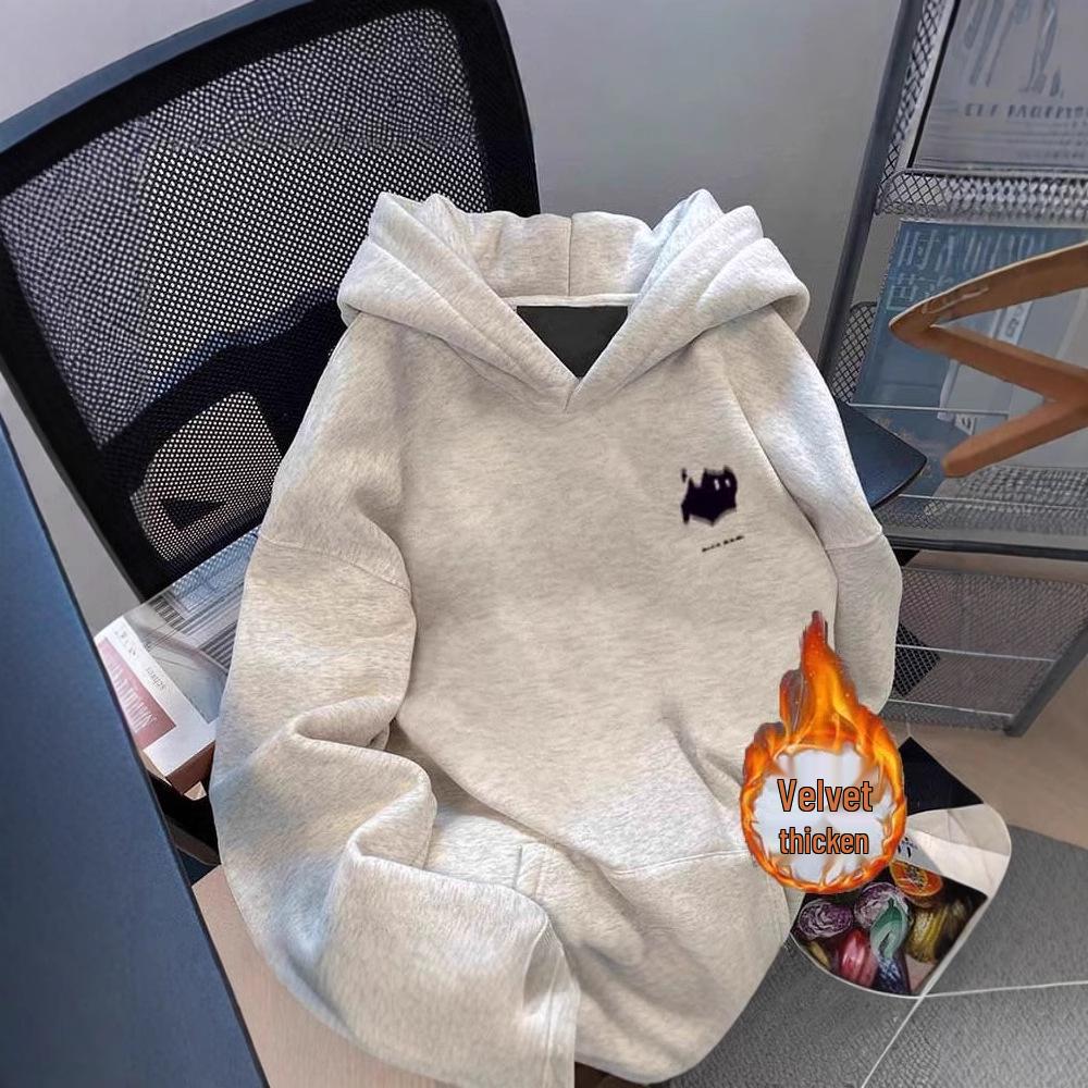 Hanorac American Gros 450G - Pulover Trendy Retro cu Croială Largă pentru Cupluri