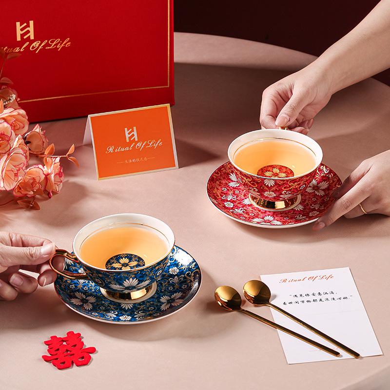 Wedding souvenir, ceramic coffee cup, couple cup, a pair of high-value birthday gifts for girlfriends, housewarming gifts