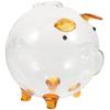 Glass Piggy Bank Clear Transparent Pig Shaped Money Pot for Birthday Gift Decorative Saving Jar Desktop Coin Box