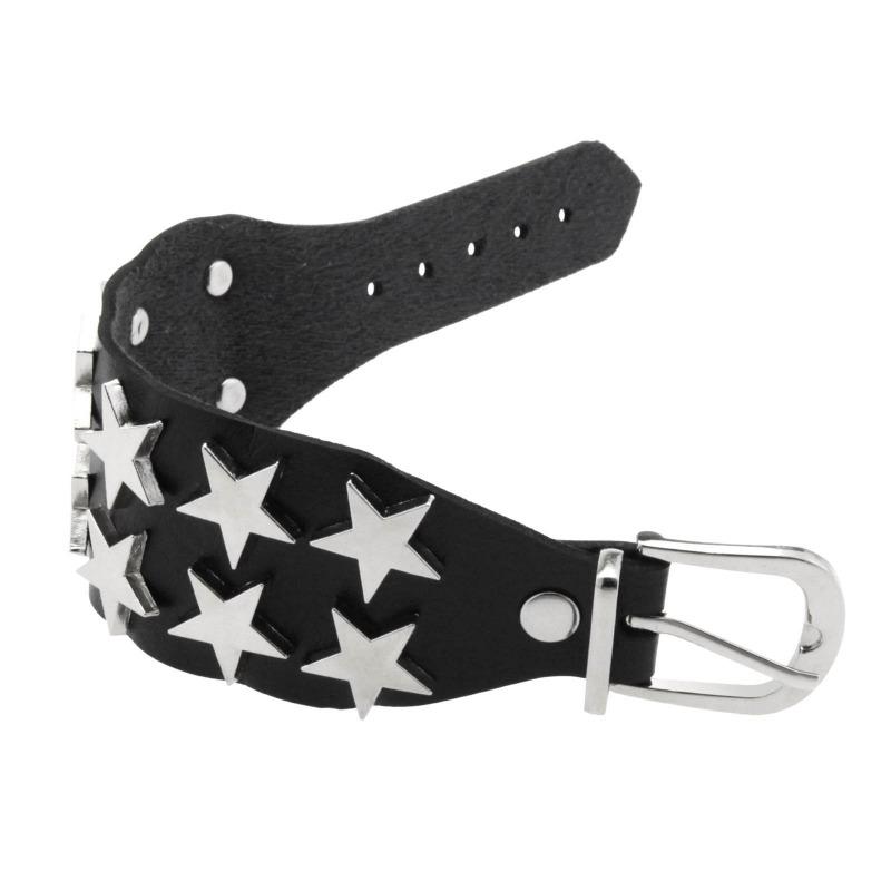 Creative Personality Punk Double Row Pentagram Bracelet Bracelet Simple Popular Versatile Couple Hand Ornament Chain