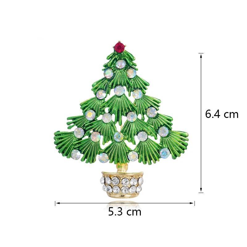 New Enamel Christmas Brooches Christmas Tree Snowman Santa Hats Reindeer Snowflake Metal Pins Xmas Decorative Jewelry