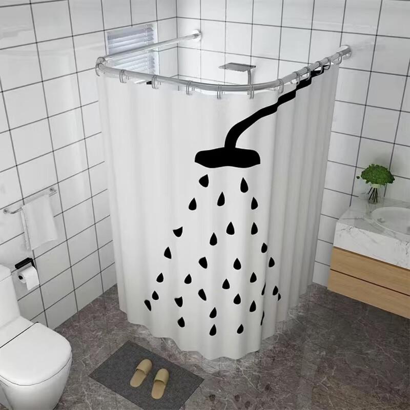 Lantuan U-shaped Shower Curtain & Rod Set