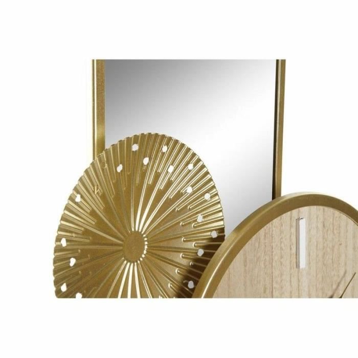 Table Clock - DKD Home Decor - Natural Gold Mirror - Metal - 26 X 8 X 53 Cm