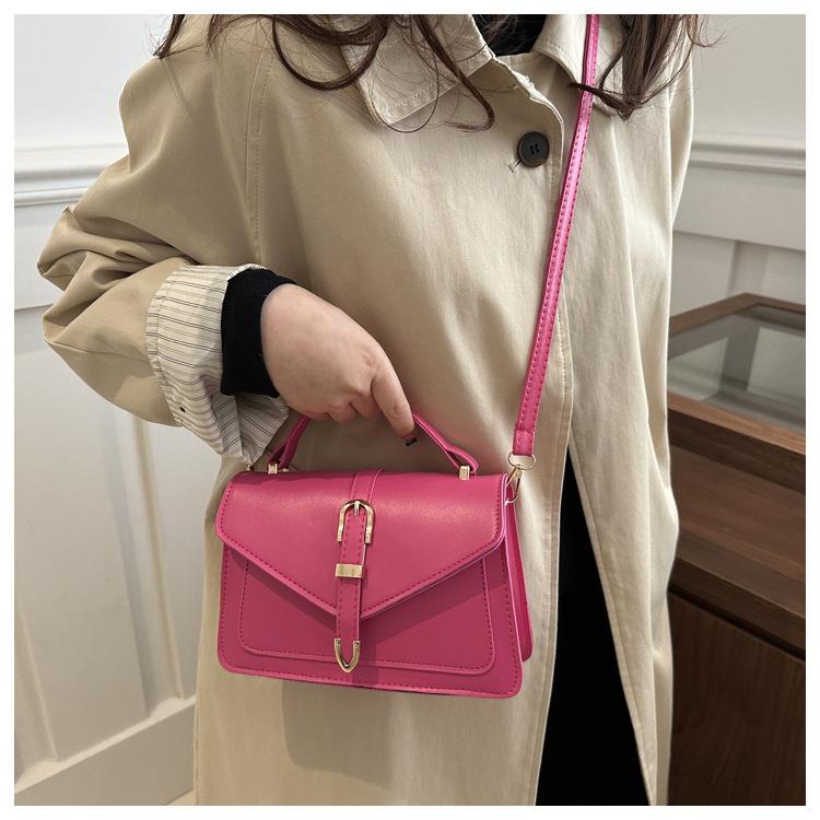 Simple Street Style Faux Leather Shoulder Bag, Adjustable Strap Crossbody Square Purse for Women CLE