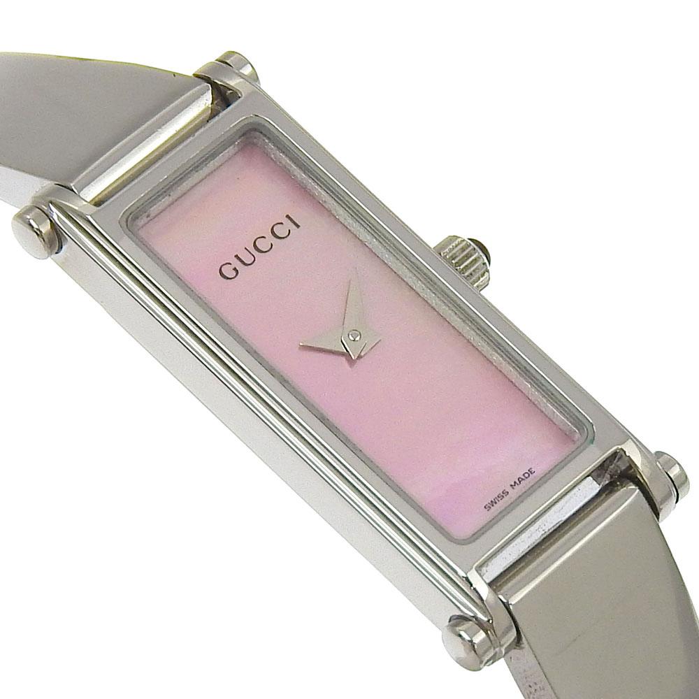 Gucci Shell Watches 1500L Pink shellDial Stainless Steel Quartz Analog Display Women Used