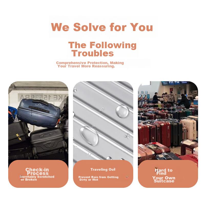 Biyoumei Luggage Protective Cover, Water-Resistant Suitcase Bag Strap, Thickened Wear-Resistant Travel Dust Cover, 20-Inch Trolley Case Cover