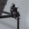 Fantasy Collection Display Gothic Shadow Reader Statue, Dark Style Mini Wizard Figurine, Matte Ornament Black Resin Sculpture for Home Office