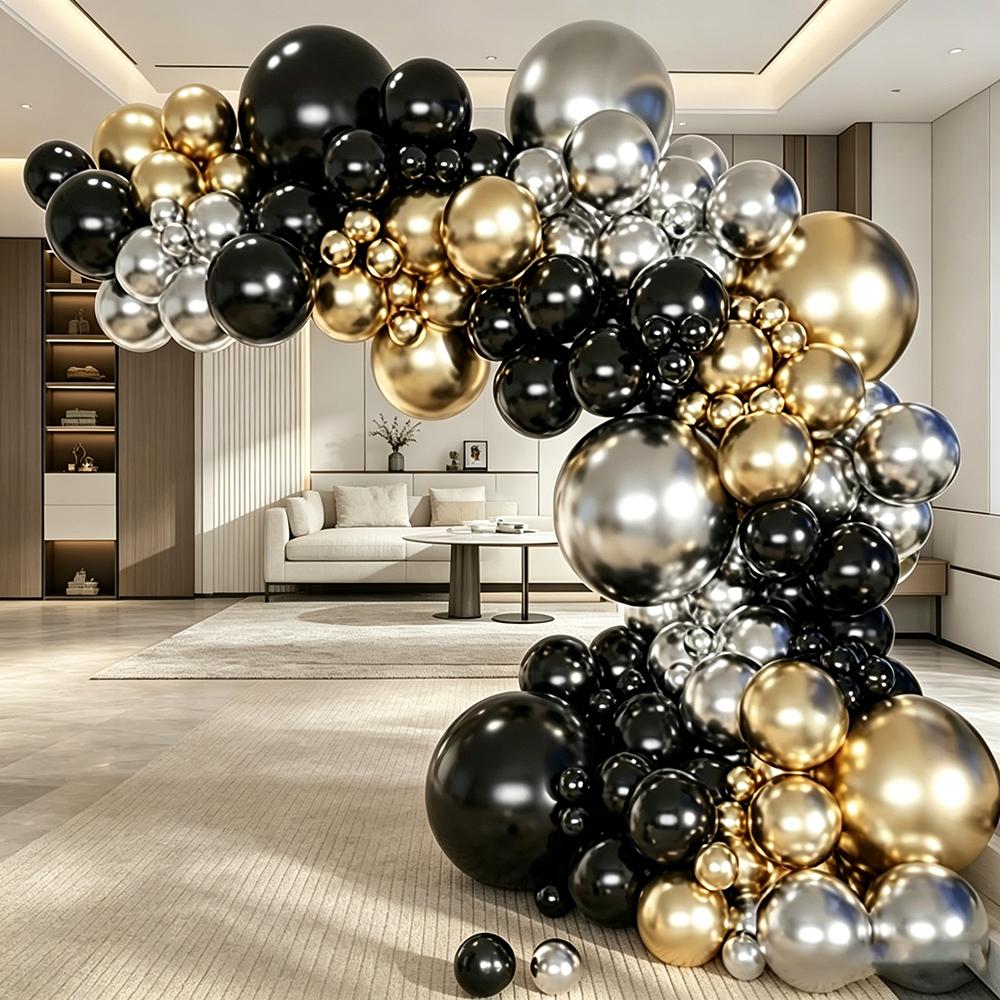 141pcs Premium Balloon Garland Arch Kit Shiny Chrome Latex Balloons for Bridal Shower Bachelorette Birthday Party Wedding Decor