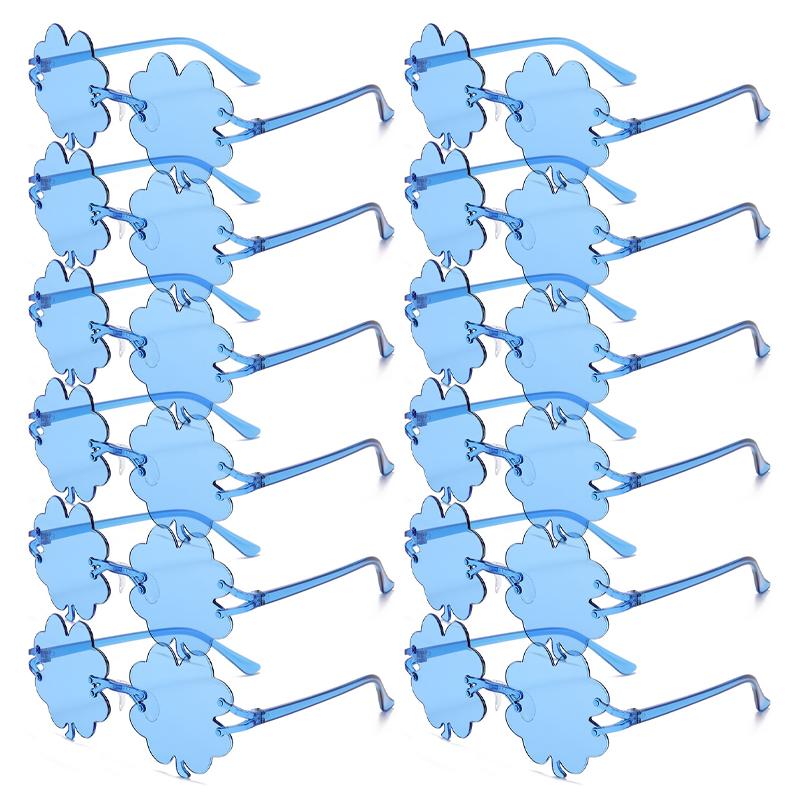 12 Pairs Per Set Fashion Rimless Floral Shades Women Candy Color Decor Party Sunglasses Ins Brand Design Sun Glasses