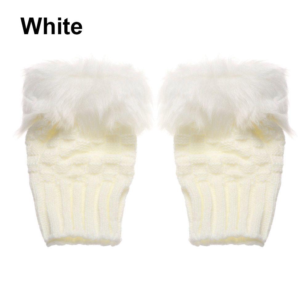 Winter Half Finger Elastic Thicken Warm Warm Mittens Knitted Gloves Faux Rabbit Hair Gloves