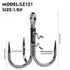 Reinforced Triple Barbed Hook 5pcs Pack Soft Lure Hook Durable Fishing Hook  For Bass