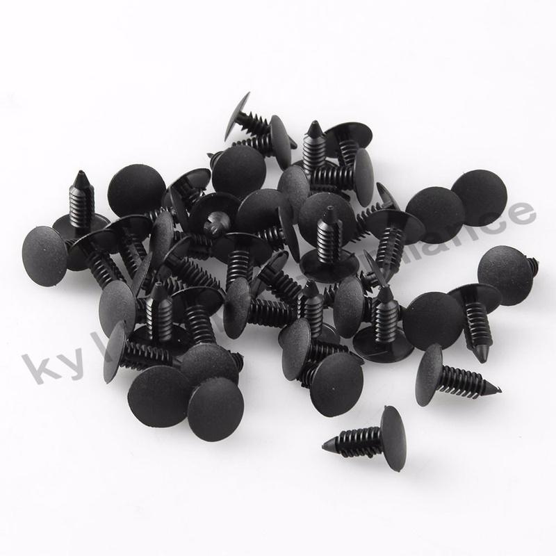 Auto Fastener fit 8mm Hole Nylon Car Clips Fender Bumper Shield Retainer Plastic Rivet