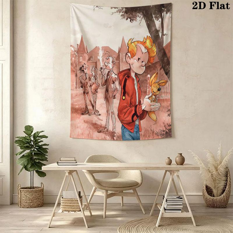 Spirou Honor Wall Tapestry Aesthetic Wall Hanging Printed Fabric Blanket Decorative Tapestries for Bedroom Living Room Home Decor