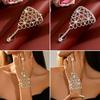 Elegant Rhinestone Flower Ring & Bracelet Combo - Eco-Friendly, Fashionable Hand Chain for Women