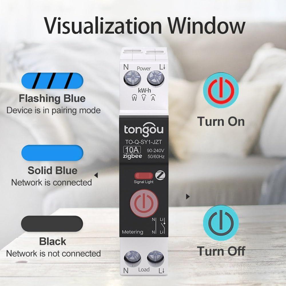 1P+N Smart Timer Switch 1P 6A Smart Home Switch Energy Monitoring Remote Control Switch  Smart Home