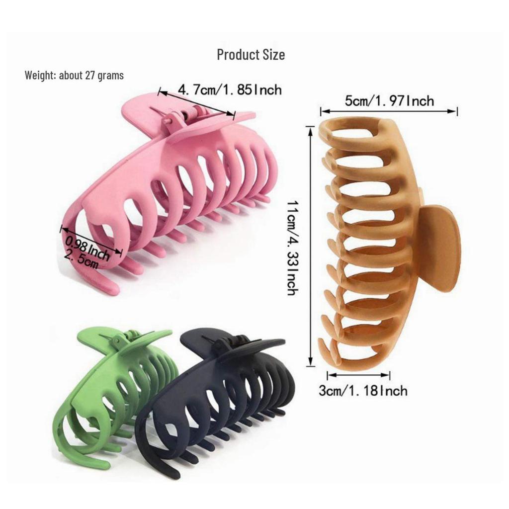 Matte Large Shark Hair Clip - Dragon Bone Updo & Ponytail Accessory