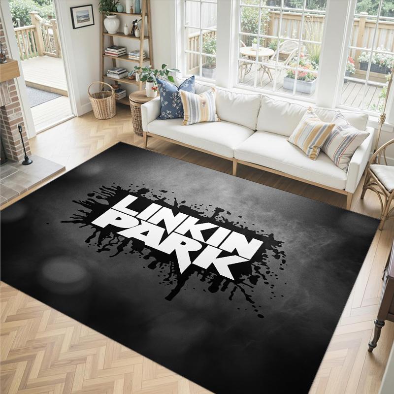 Linkin Park Design Crystal Velvet Carpet Cozy Non?Slip Printed Rug For Bedroom Living Room Entrance