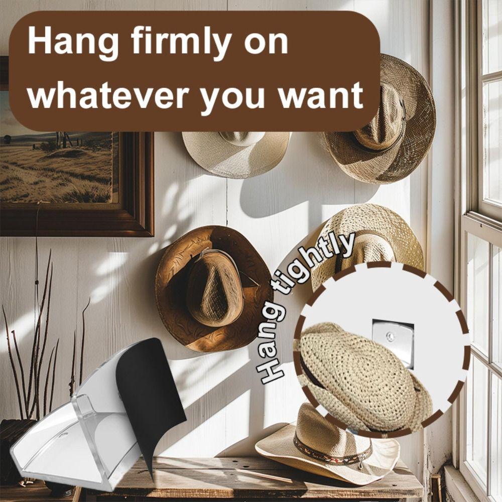 Sundries Storage Cowboy Hat Rack Closet Cap Holder Baseball Caps Organizer Adhesive Hat Hooks  Wall