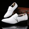See Men 'S Patent Leather Oxfords Fashion Design Black Party Buckle Business Shoes White Wedding Dress Shoes Plus Size38 -48