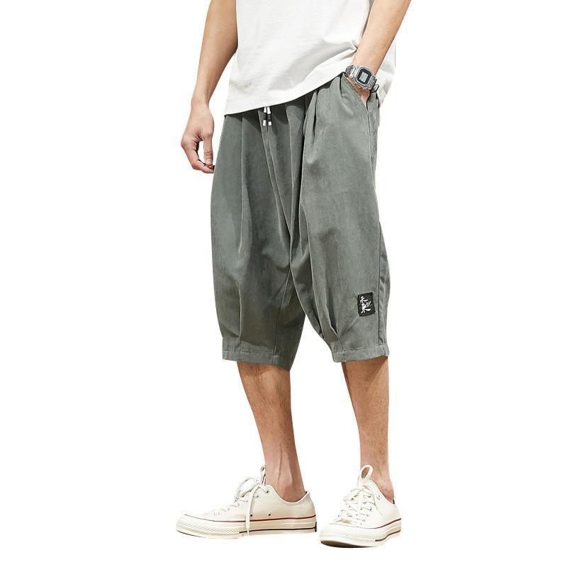 Pánské letní harémové kalhoty nadměrné velikosti, krátké joggery do půli lýtek, ležérní volné kalhoty, pánské Capri kalhoty 8XL