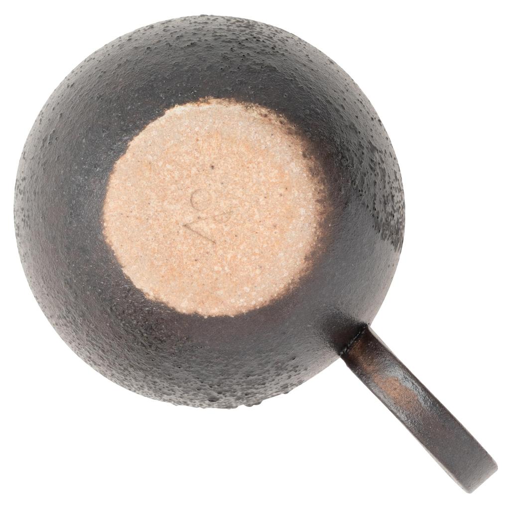 Marui Seito Shigaraki Ware Hechimon Mug, Espresso Cup, Approx. 80ml Capacity, Hana Wabi Pattern, Black, MR-3-4370