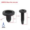 100x Car Bumper Clips Screws Push Type Fastener Rivets Set Black