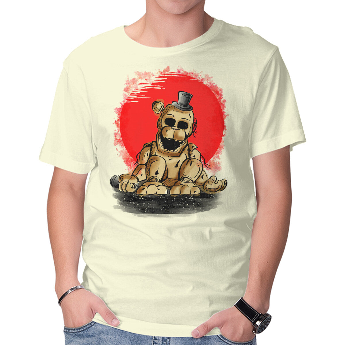 Unisex Crew Neck T-Shirt Golden Monster Graphic Short Sleeve Casual Tee S