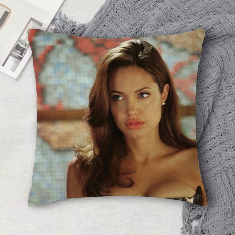 AAngelina jolie Doublesided Printed Square Decorative Cushion Cover for Sofa Living Room Home Decor