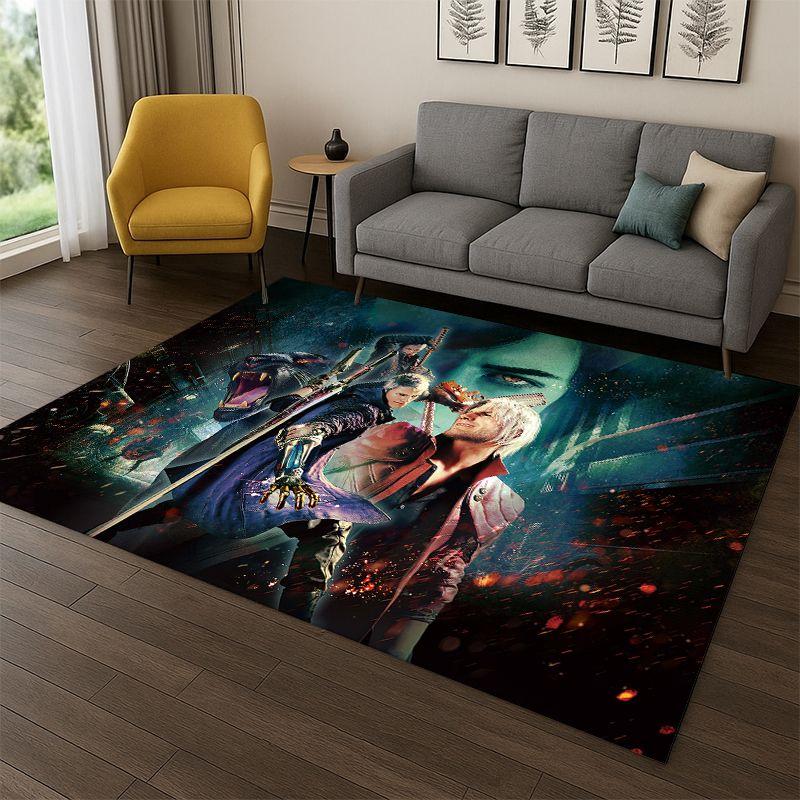 Game D-Devil May Cry DMC Gamer Carpet Rug for Bedroom Living Room Sofa Playroom Doormat Home Decor,Kid Play Area Rug Non-slip