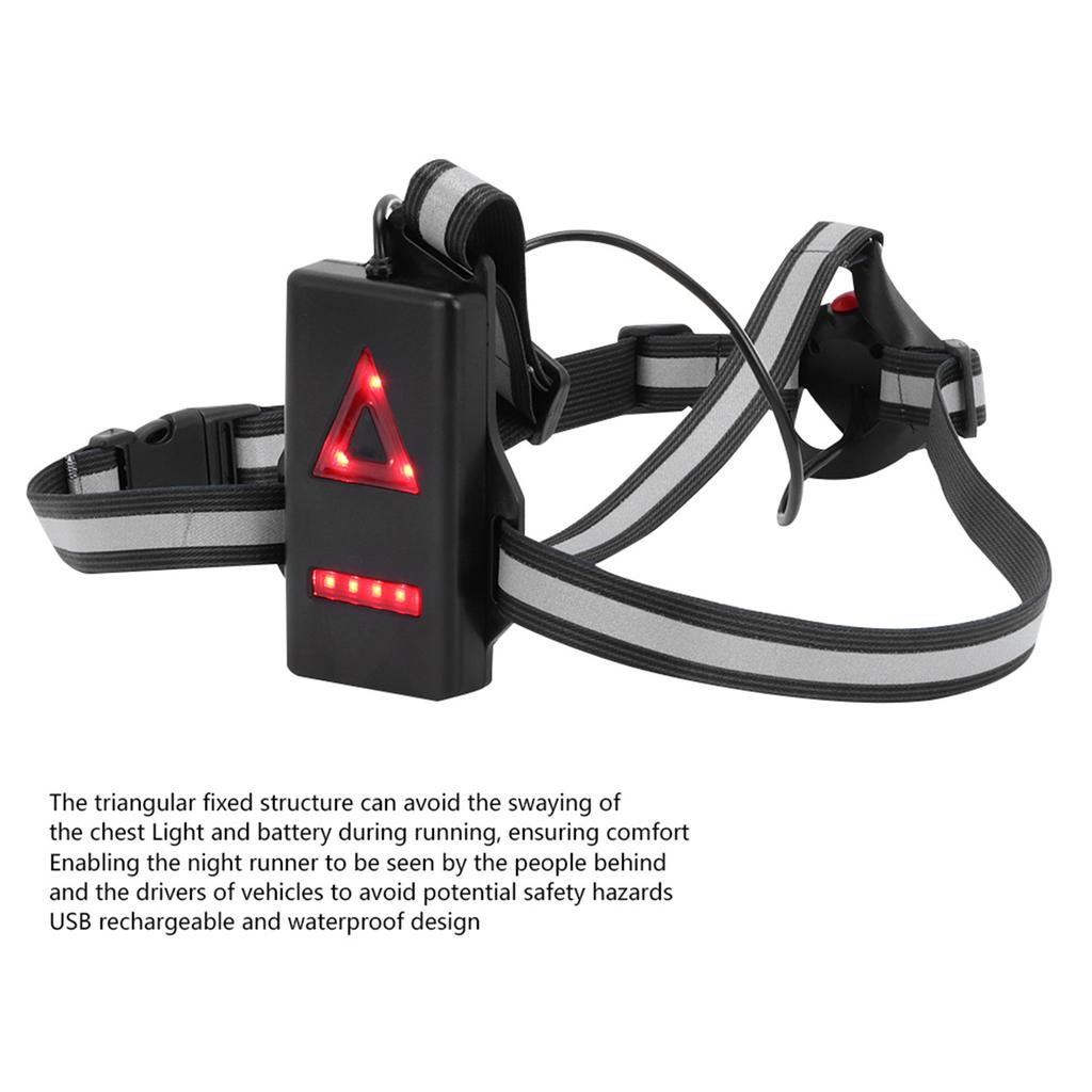 Outdoor Night Running Lights LED Chest Back Warning Light for Run Jogging Exercise