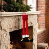 Christmas Gift for Men Elf Legs, Santa Legs Hanging Ornaments, Plush Stuffed Xmas Car Pendant, Home Door Frame Decor Fun Holiday Mirror, Handle, Party