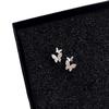 2025 Micro-Inlaid Zircon Butterfly Forest Earrings & Ear Clips - Simple, Compact Design