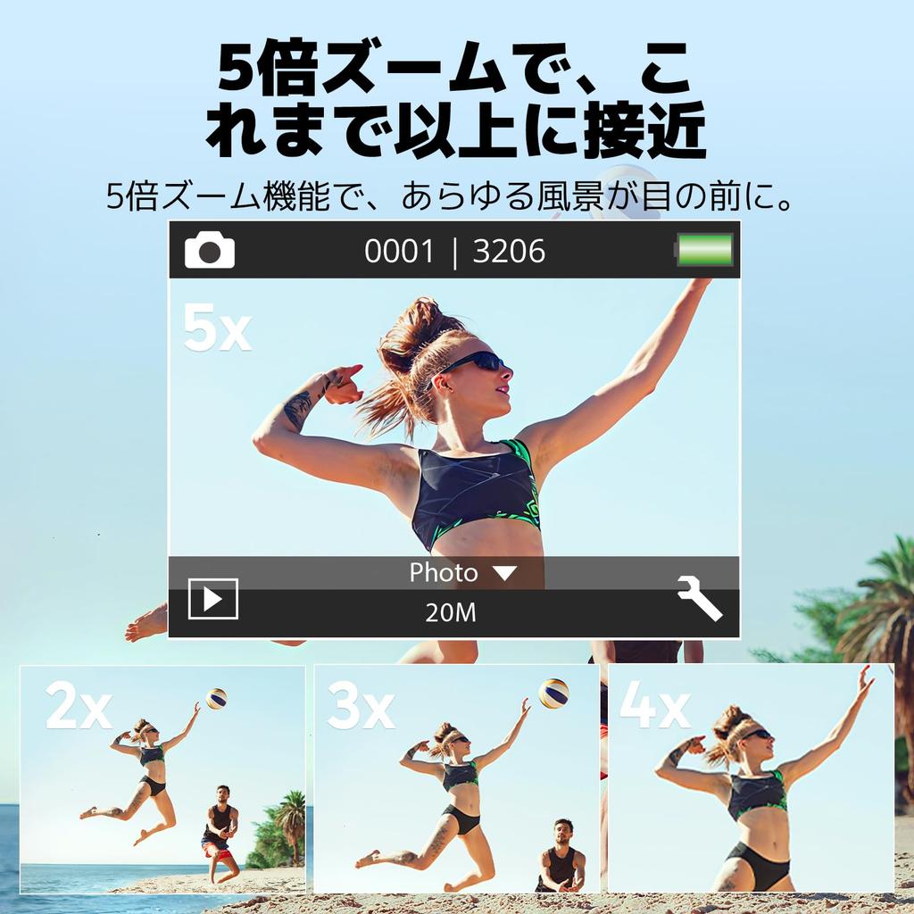 AKASO EK7000 Pro 64GB Memory 4K Action Touch External Image 40m Underwater HDMI Remote Two 1350mAh Wide Range of Wearable Camera + Card, Camera, 20MP,