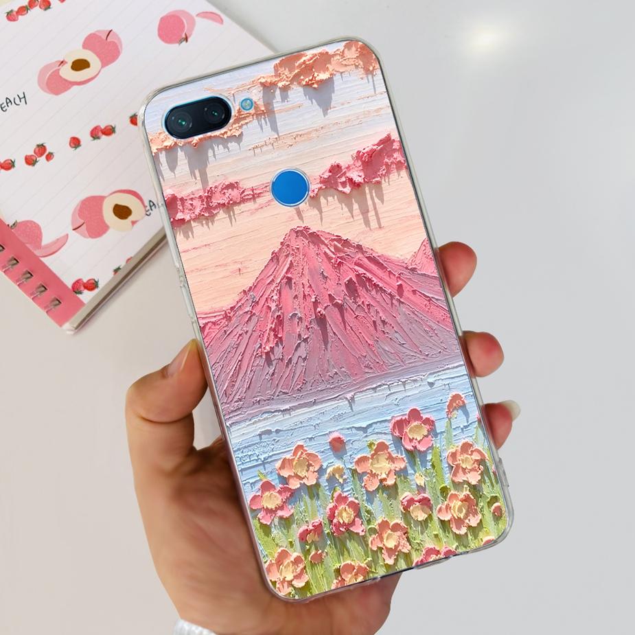 For Xiaomi Mi 8 Lite Case Cute Painted Cover Clear Silicone Phone Case For Xiaomi Mi 8 Lite 8Lite Back Cover 6.26'' Fundas Coque