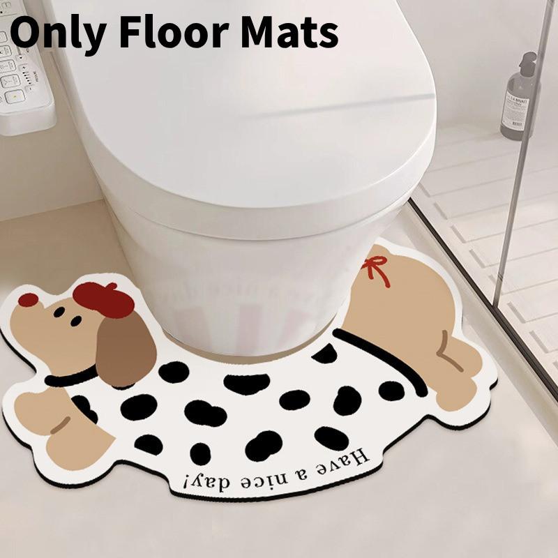 Diatom Cute Dachshund Mud Floor Mat Cover Polyester Material Living Room Bedroom