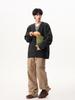 Retro V-Neck Knit Sweater for Men - Two-Piece Look, Arctic Fleece, High-Quality Long Sleeve Pullover