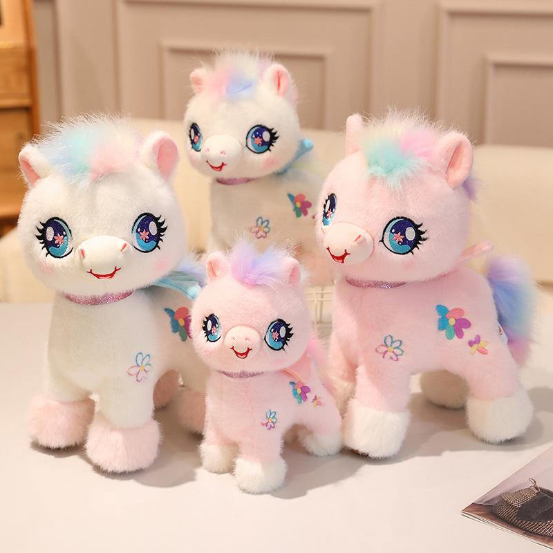 Cute Cute Rainbow Horse Doll Plush Toy Foal Doll Girl Bag Keychain Girl Doll