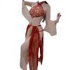 New sex underwear pure desire retro style Hanfu Dunhuang flying phoenix embroidery neck belly pocket Luo gauze skirt set