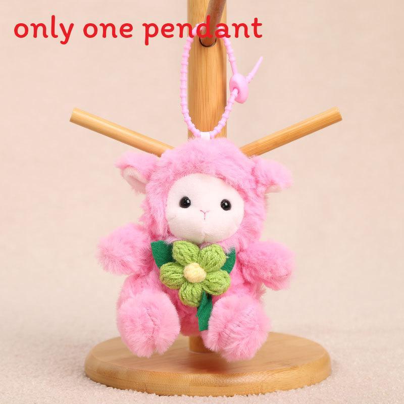 Plush Sheep Keychain With Knitted Flower Design For Girls And Women Accessories